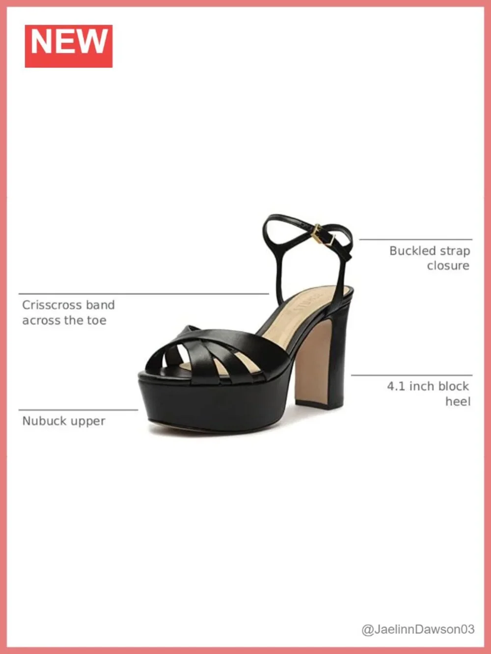 Platform Heels 4in Chunky Heel Ankle Strap Leather